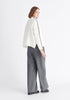 Paisie Contrast Whipstitch Jumper in White Back